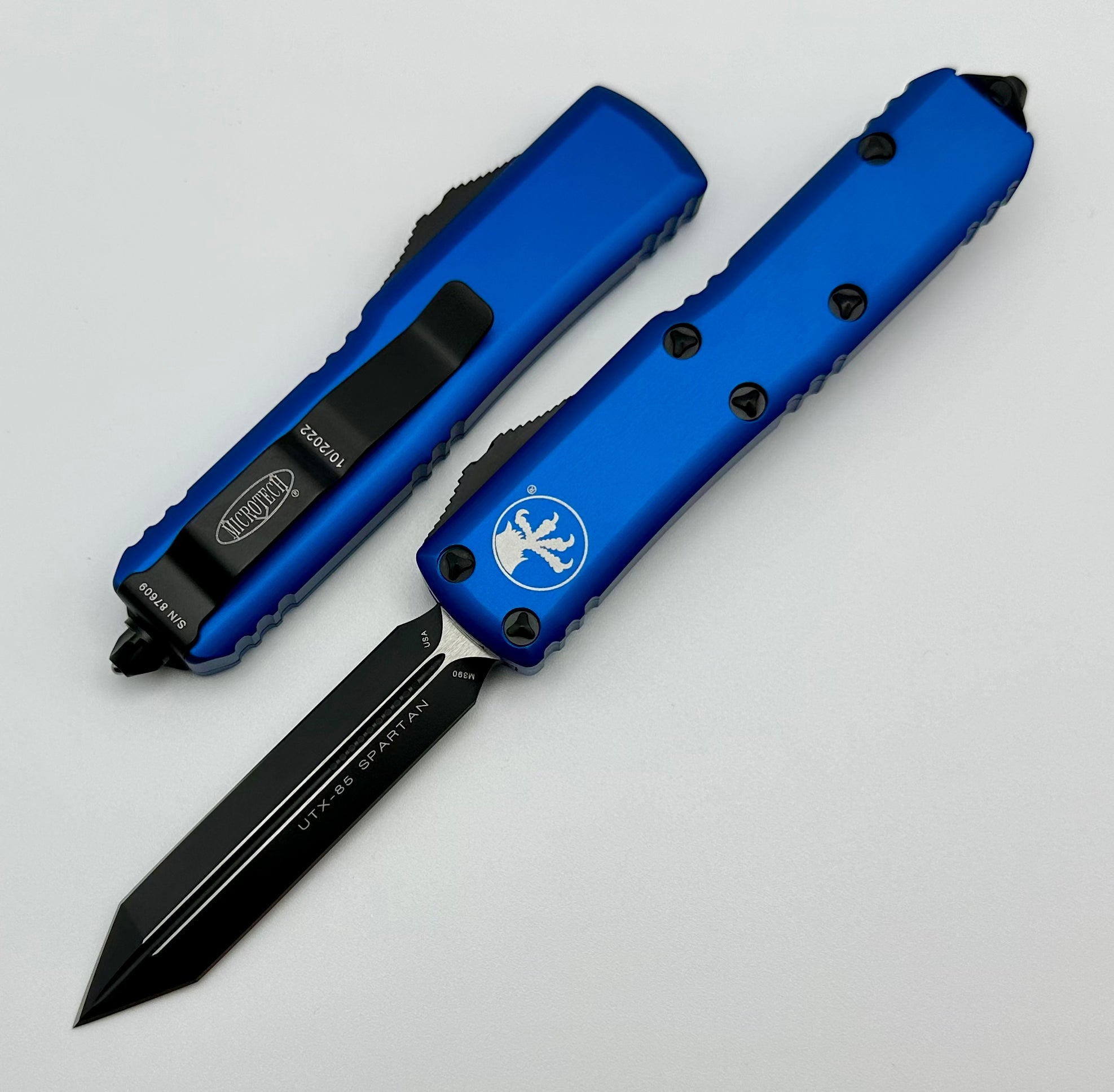 Microtech UTX-85 Spartan EDC Knife - Black & Blue Premium Design