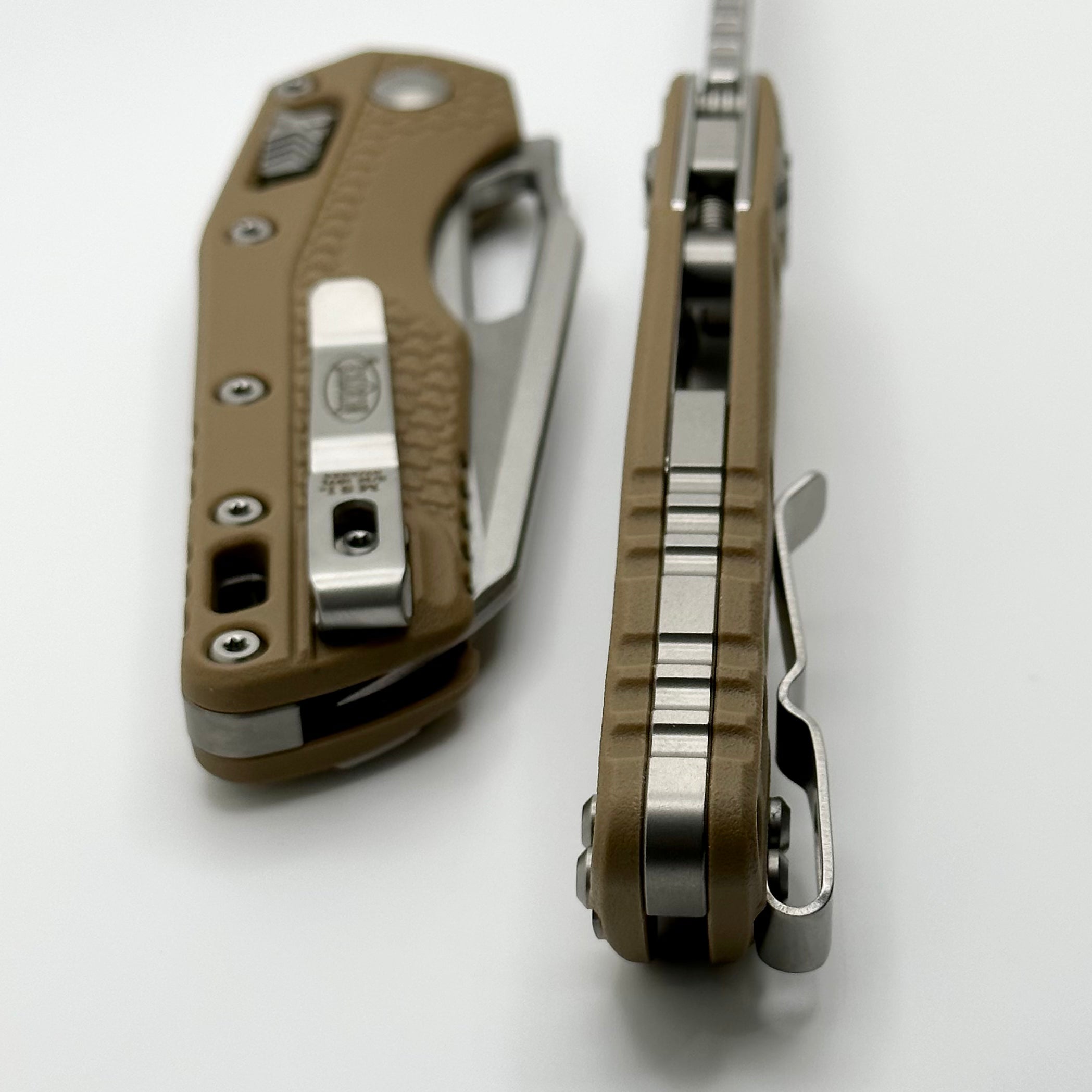 Microtech MSI RAM LOK Ultimate Tactical Knife - Dark Earth Polymer & Full Serrated M390MK Blade
