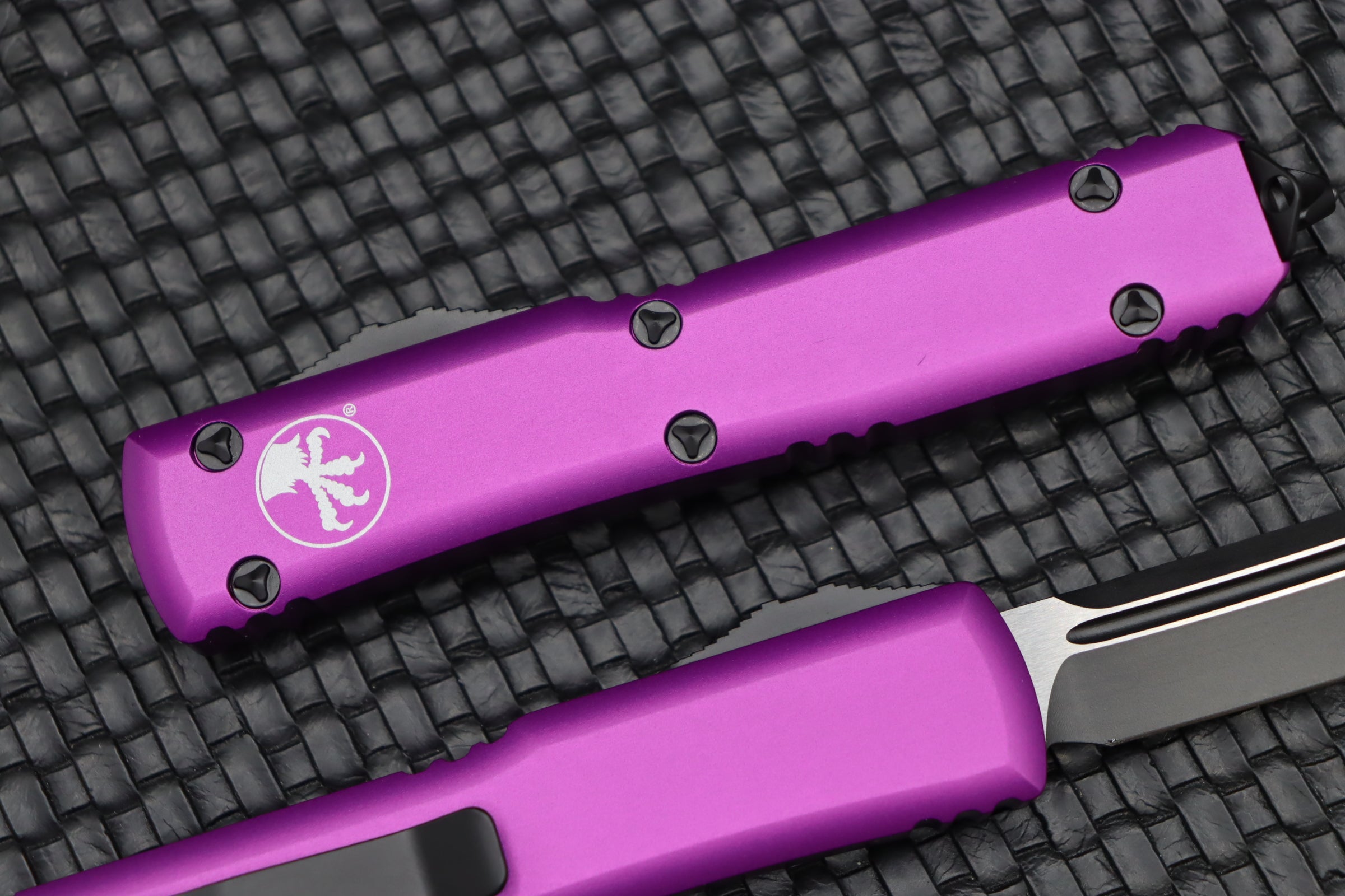 Microtech Ultratech Tanto Black & Violet Premium OTF Knife