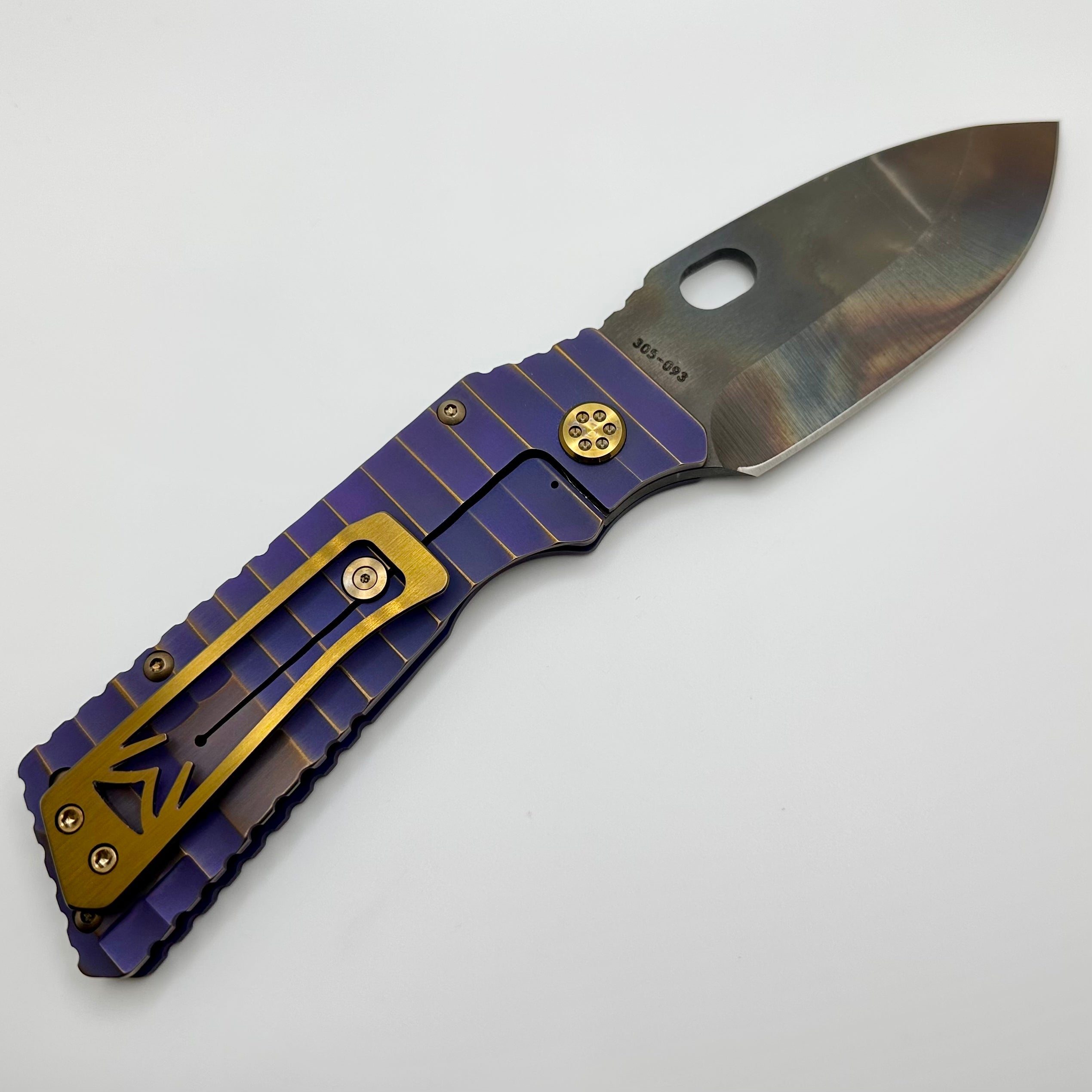 Medford TFF-1 S35VN Premium Folding Knife - Vulcan & Violet Gator Belly Handles with Bronze Hardware