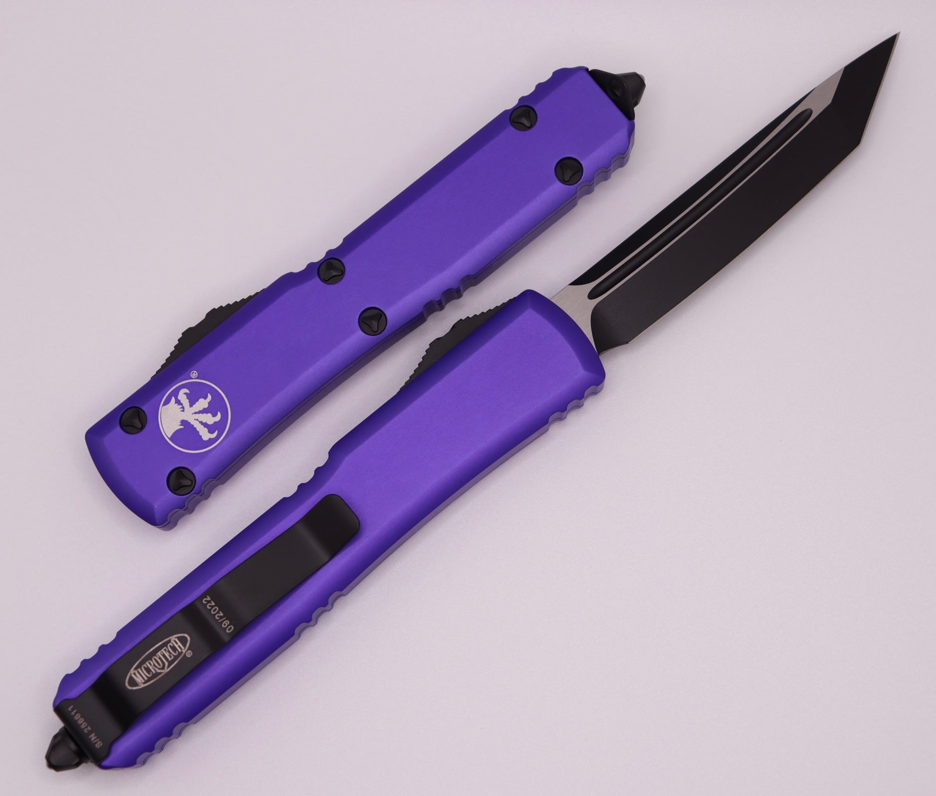 Premium Microtech Ultratech Tanto Knife - Black & Purple Edition