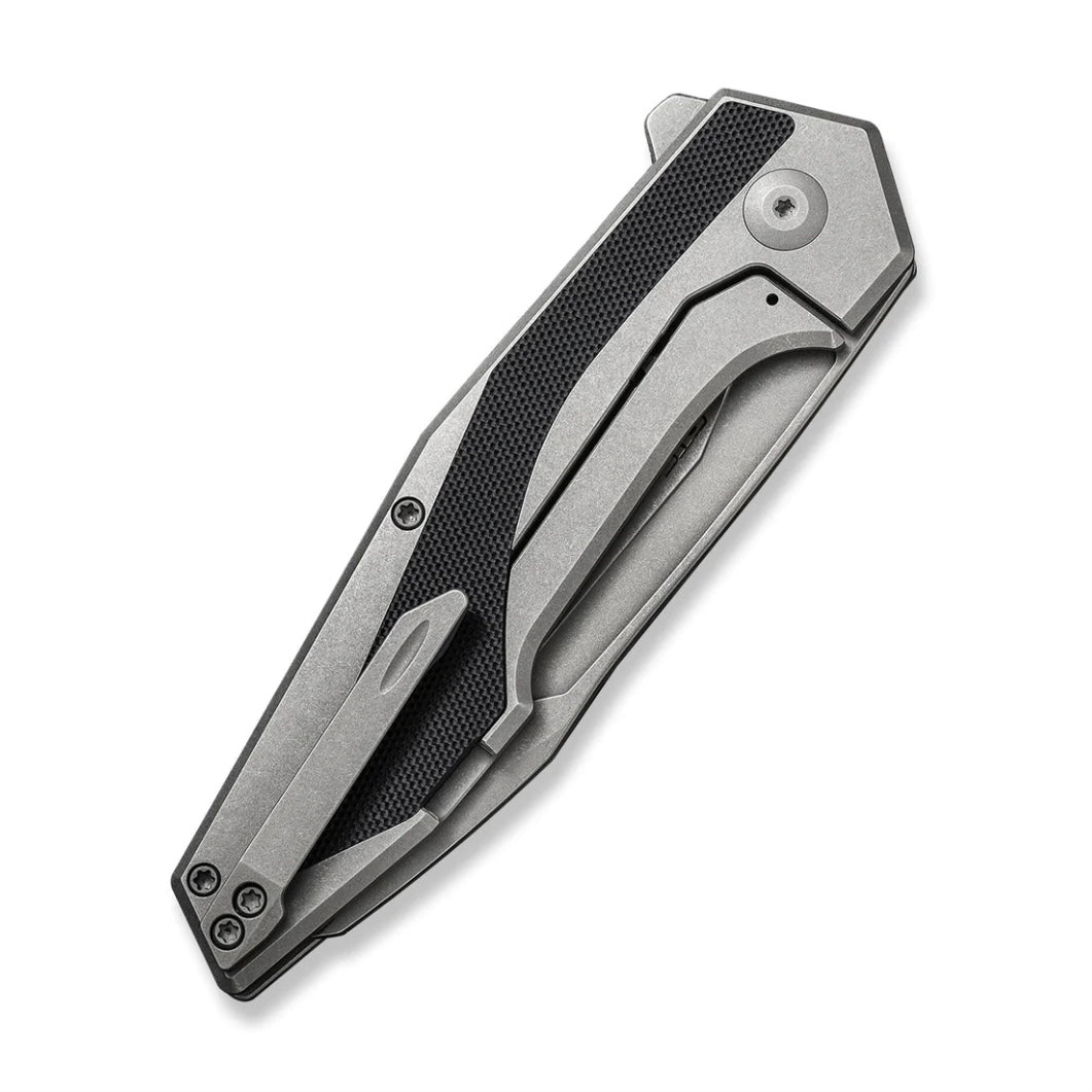 Civivi Hypersonic Flipper Knife - Premium Gray Steel Handle with Black G-10 Inlays & Stonewash 14C28N Blade