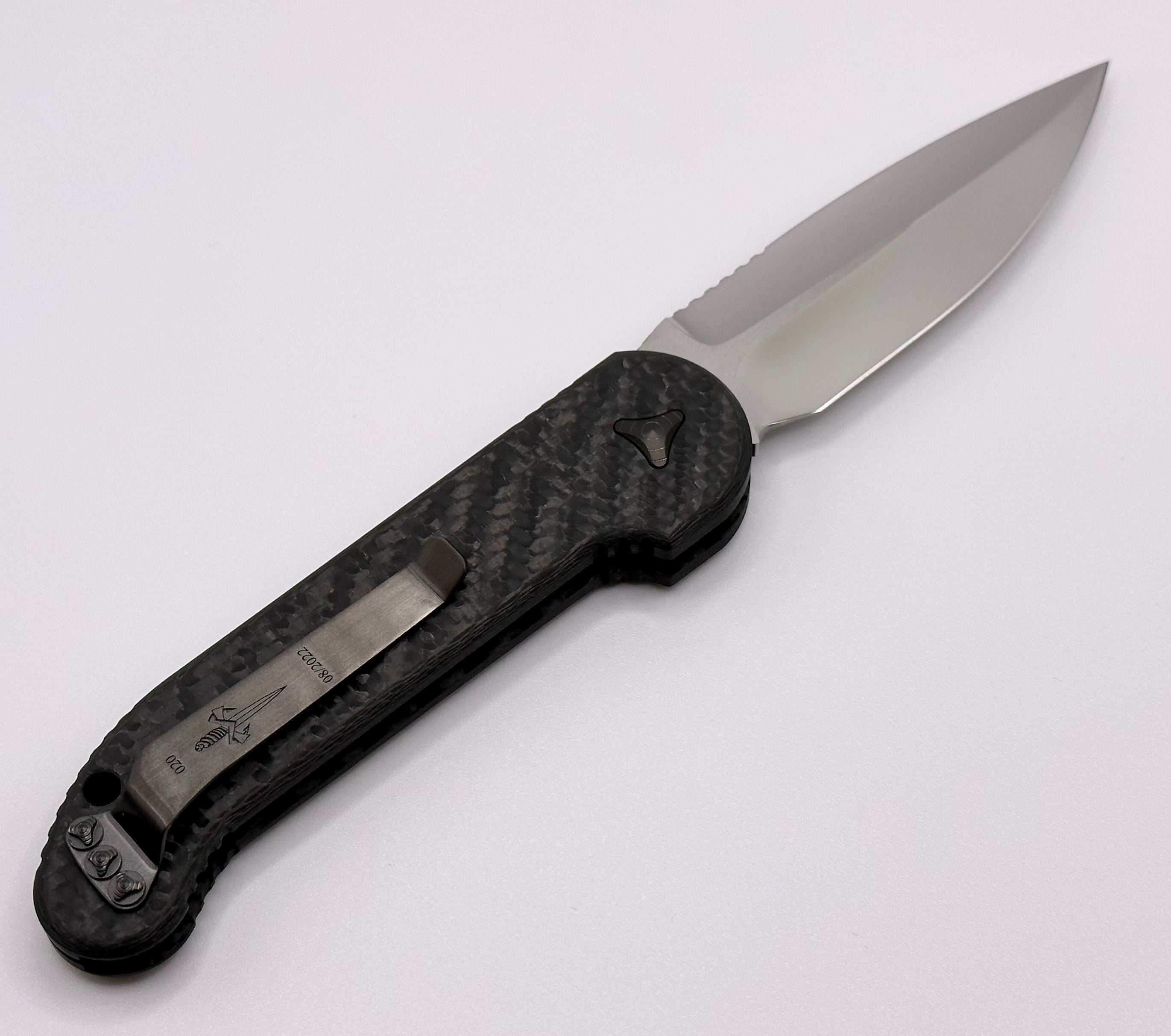 Premium Marfione Custom LUDT Knife: Mirror Polish & Carbon Fiber Handle