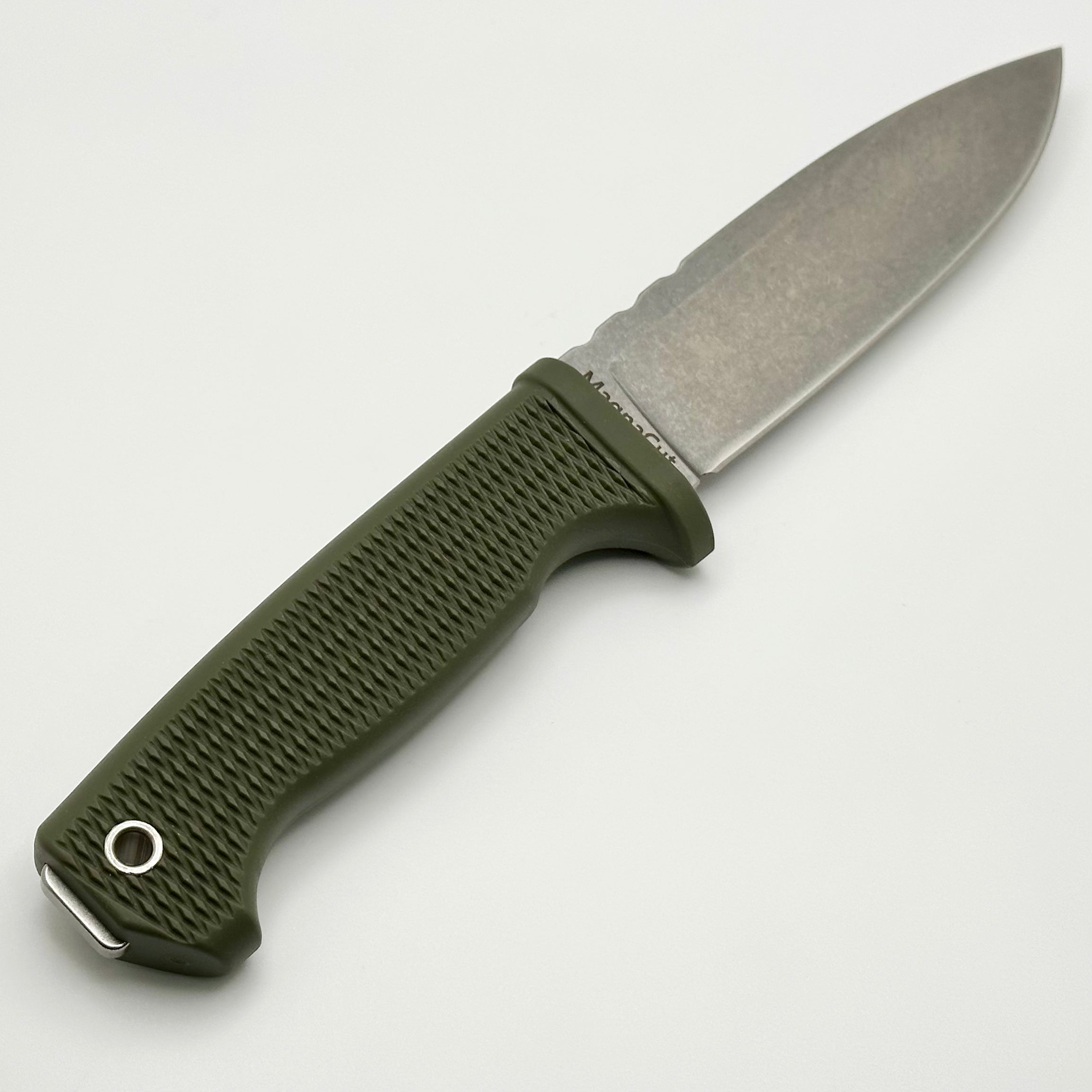 Premium Demko FreeReign Drop Point Knife with MagnaCut Steel & OD Green Rubberized Handle