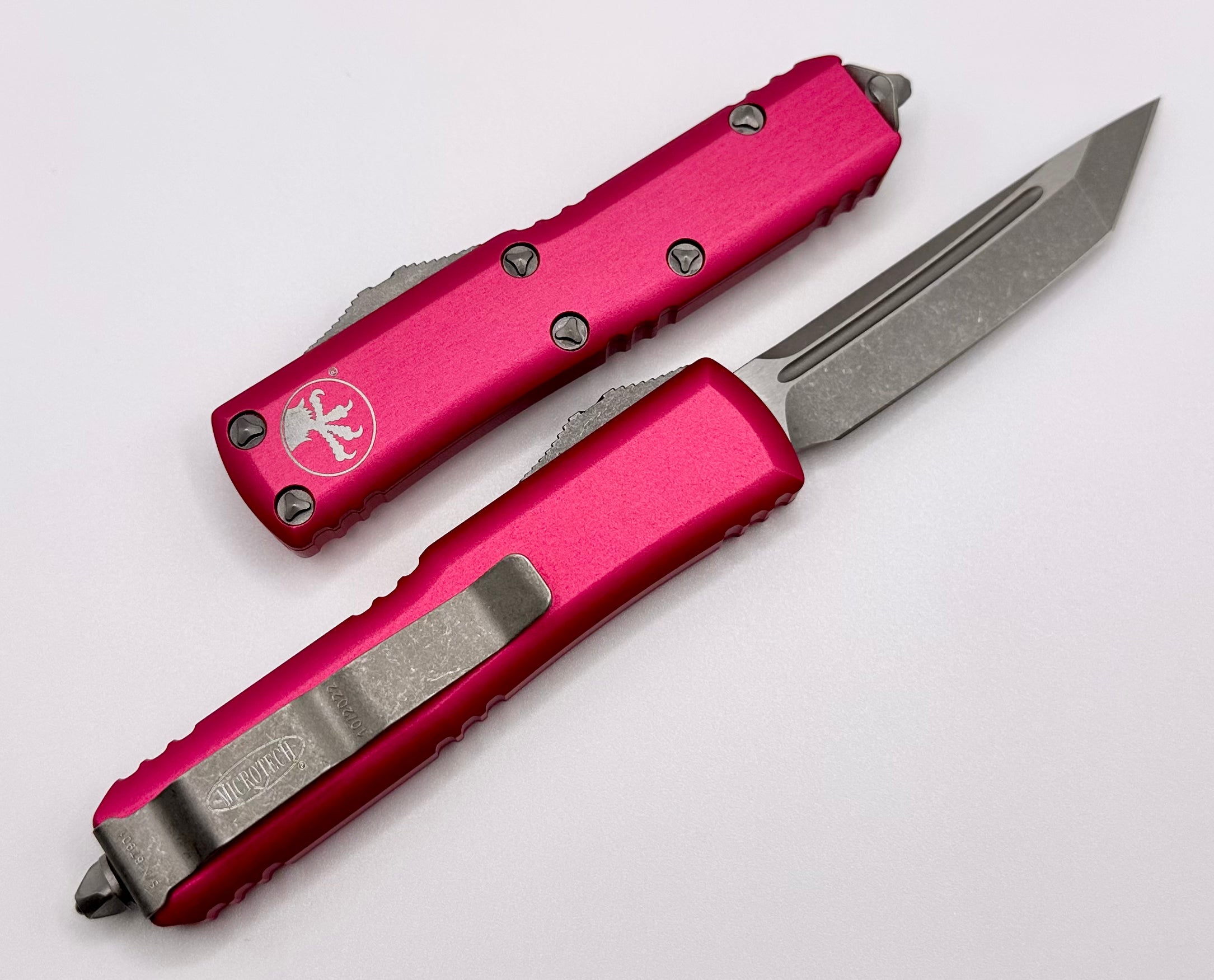 Microtech UTX-85 Tanto Apocalyptic Standard & Pink EDC Knife - Premium M390 Steel