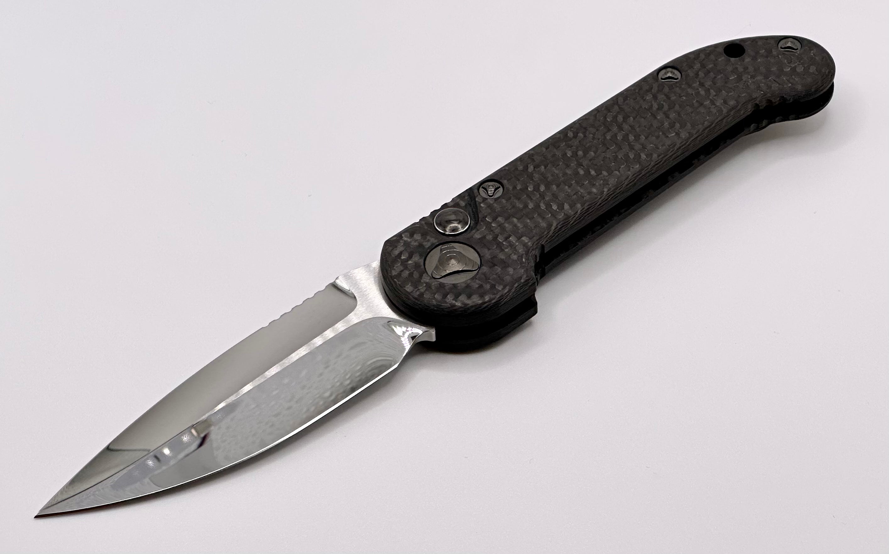 Premium Marfione Custom LUDT Knife: Mirror Polish & Carbon Fiber Handle