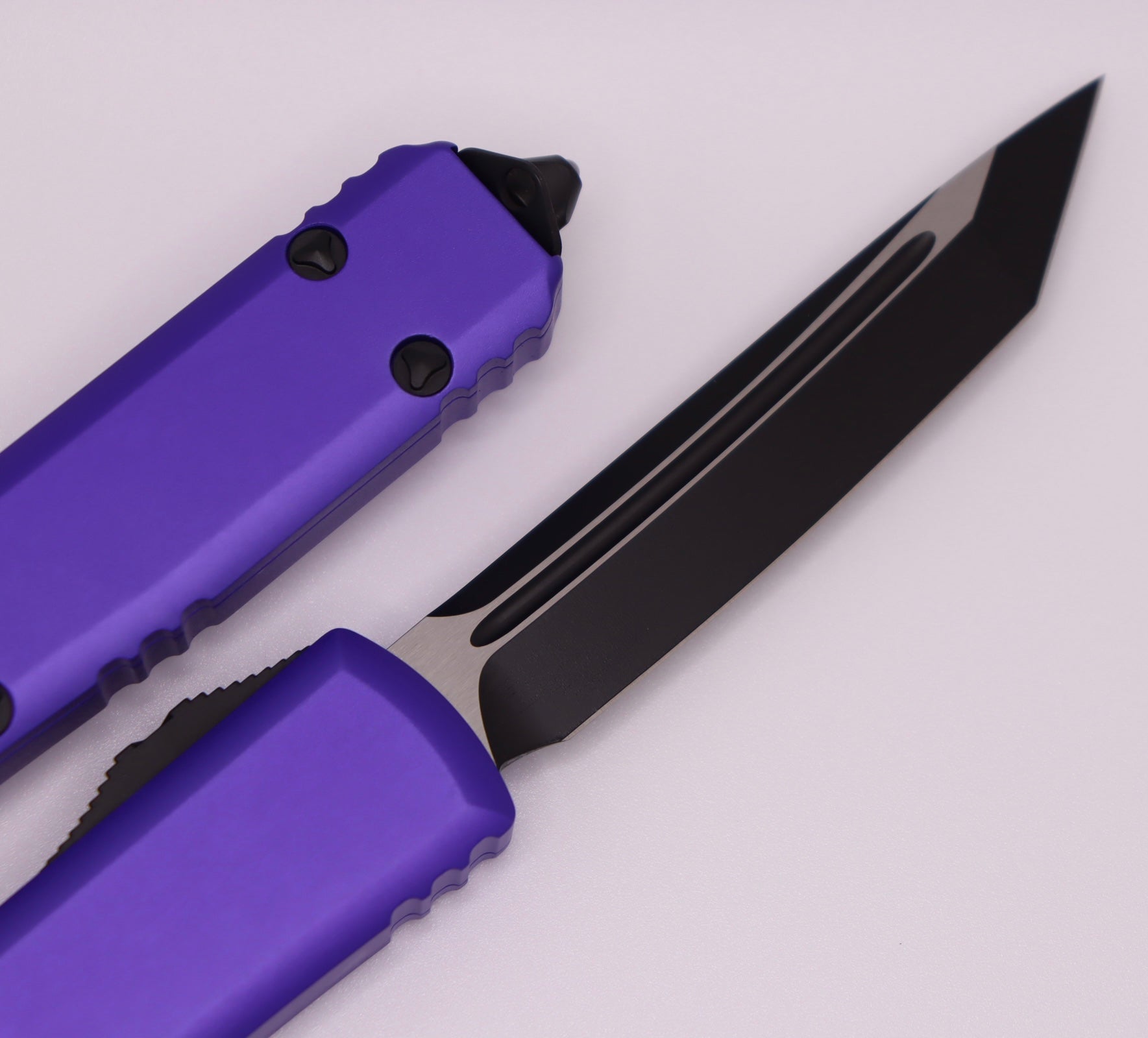 Premium Microtech Ultratech Tanto Knife - Black & Purple Edition