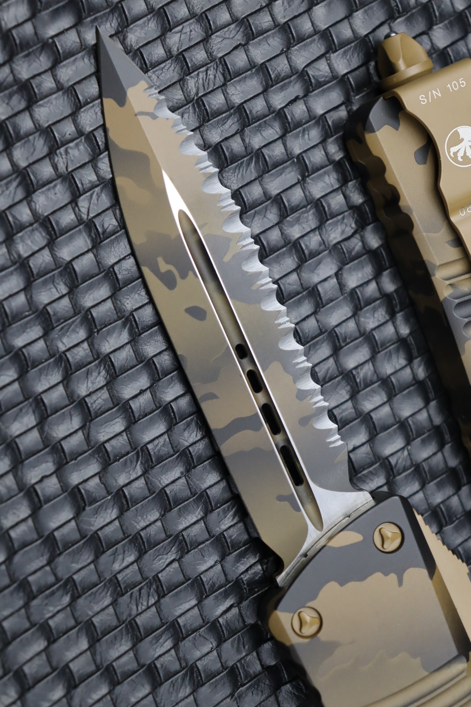 Premium Microtech Combat Troodon Coyote Camo - Ultimate Tactical OTF Knife