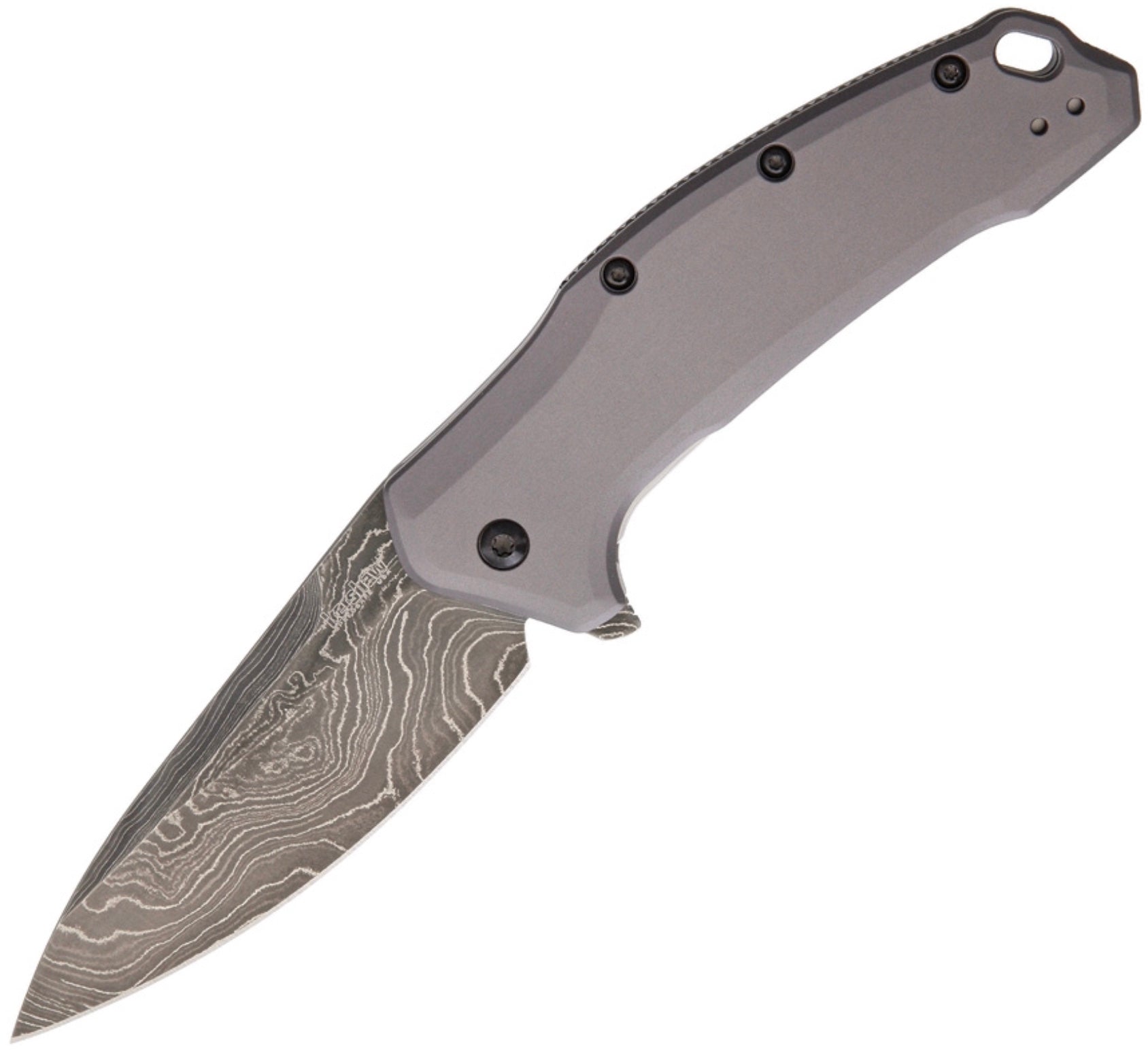 Kershaw Premium Link Gray Aluminum & Damascus Pocketknife - Ultimate EDC Tool