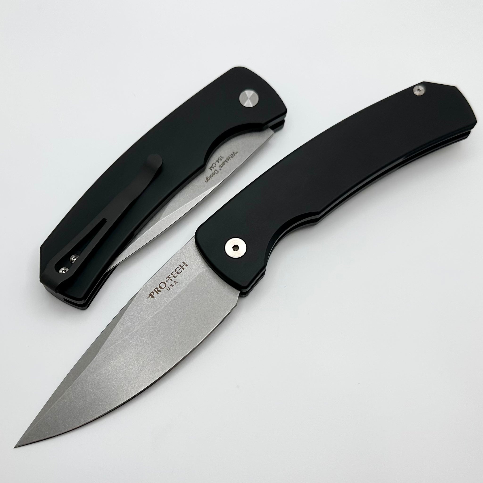 Pro-Tech Magic 2 Whiskers Black Handle - Ultimate Tactical Knife with Stonewash 154-CM Blade