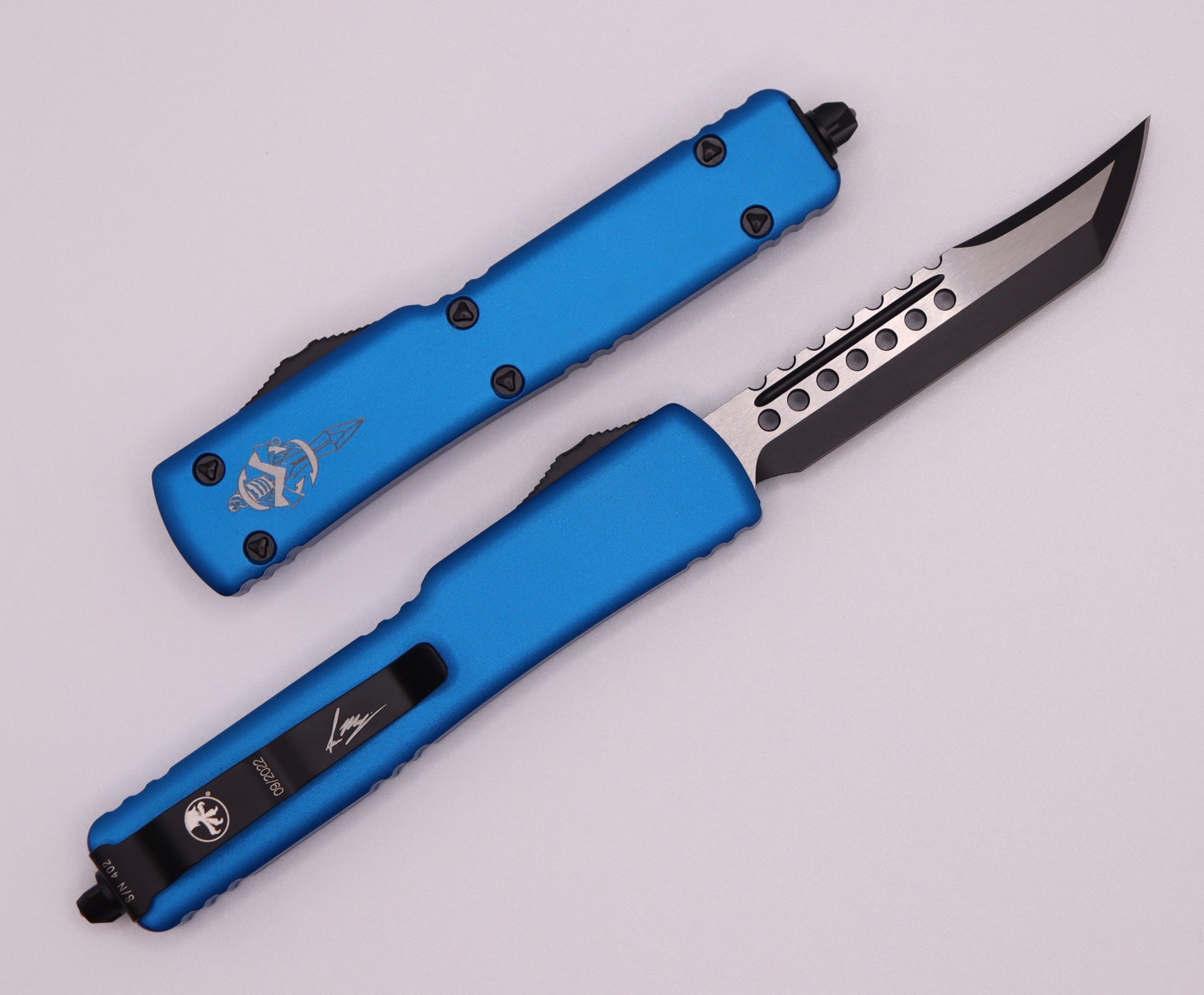 Microtech UTX-70 Hellhound Black & Blue Premium EDC Knife