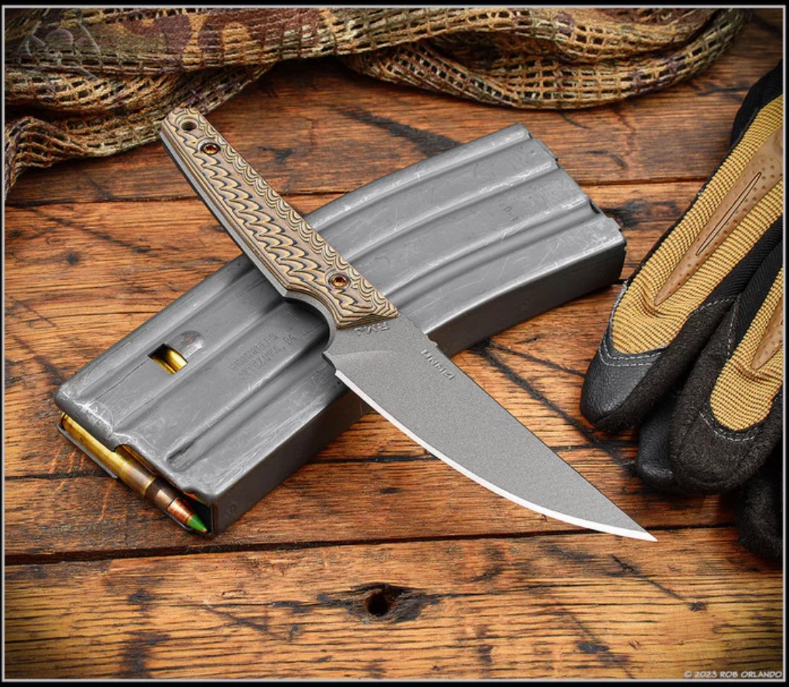 RMJ Tactical Unmei Hyena Brown G-10 & MagnaCut Fixed Blade - Ultimate Everyday Carry Knife