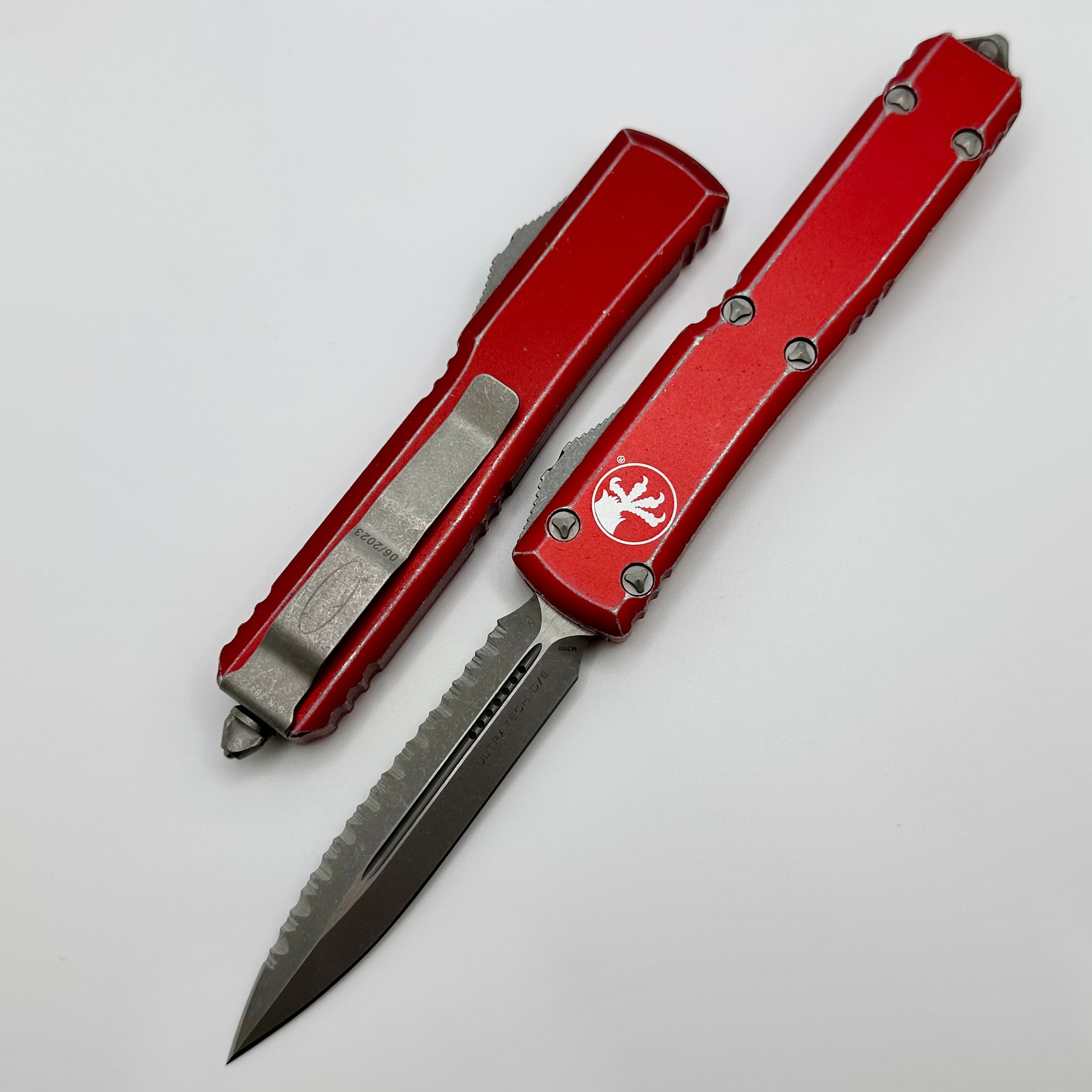 Premium Microtech Ultratech Double Edge Tactical Knife - Apocalyptic Red