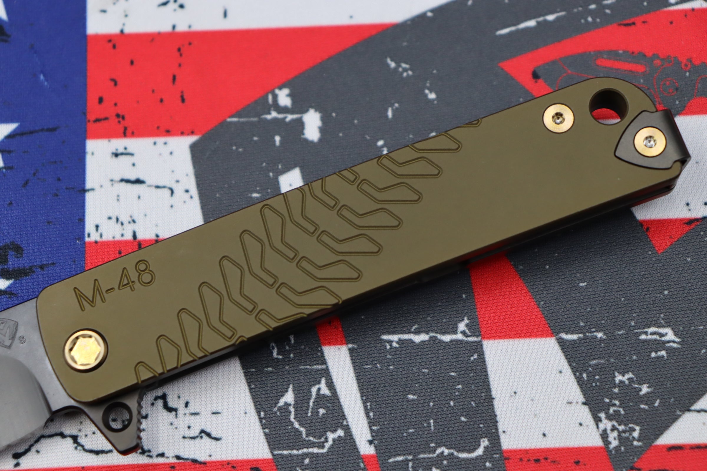 Medford M-48 Mustard Green Tactical Knife - Premium Aluminum Handle with PVD Coating & S35VN Blade