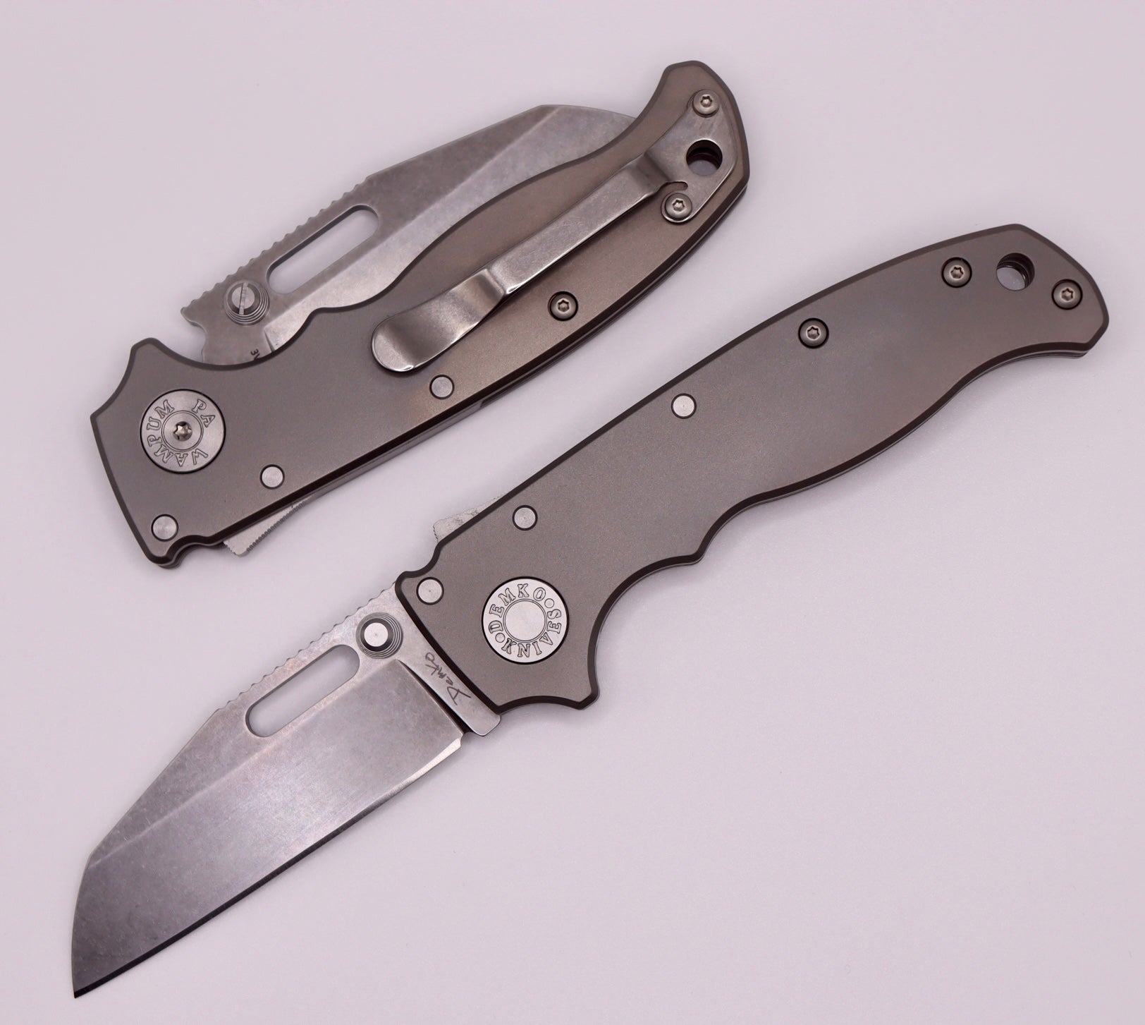 Premium Demko AD20.5 Shark Foot Knife - 3V Steel & Smooth Titanium Handle
