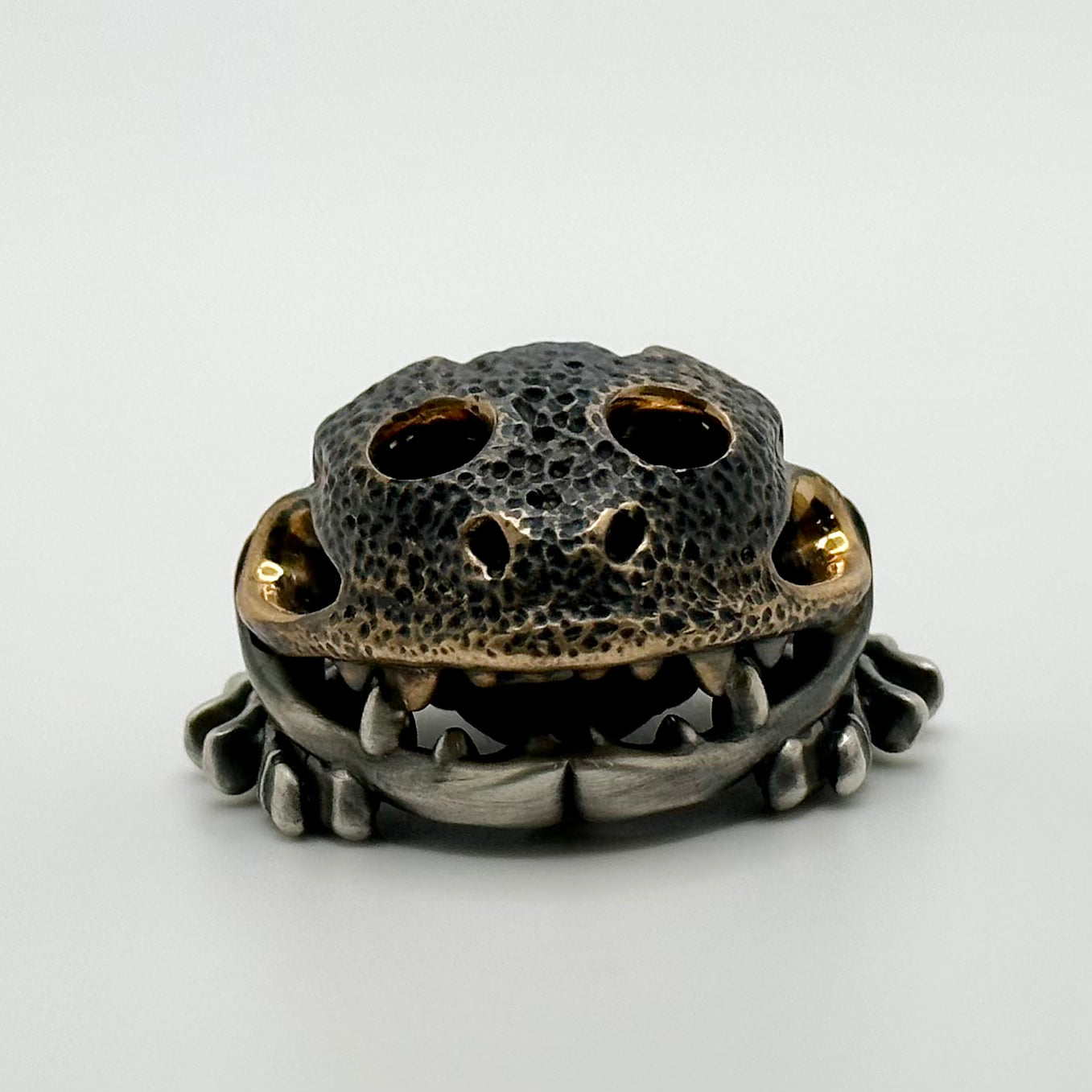 Premium Toad-Hanya Worry Stone - Bronze & Silver Handcrafted Masterpiece